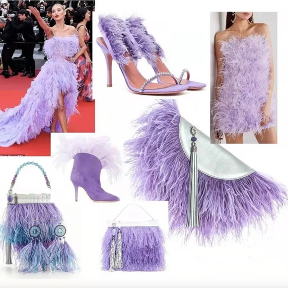 1 metre yellow ostrich feather trim - Picture 3 of 3